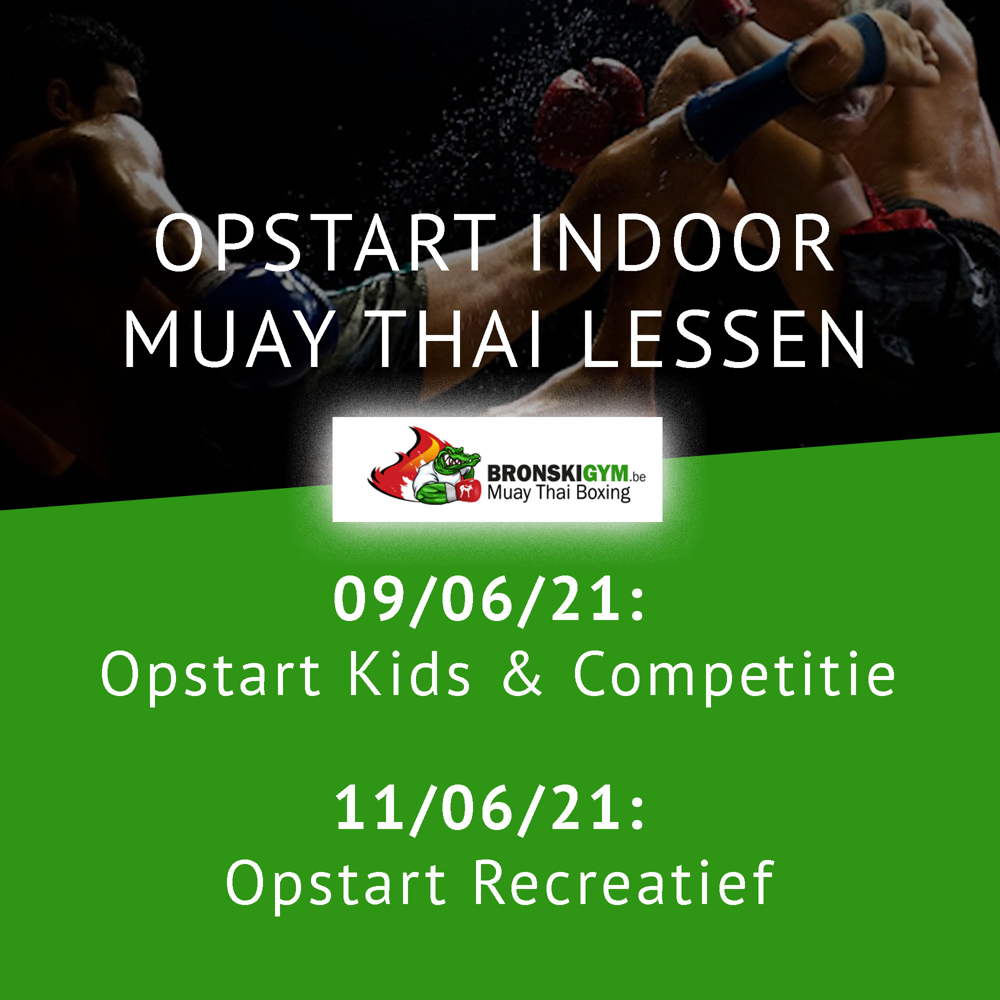 Opstart indoor Muay Thai en Kickbokslessen